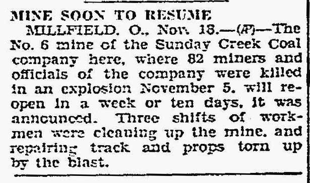 A newspaper clipping after the Millfield Mine Disaster. (Little Cities of Black Diamonds Archive) 